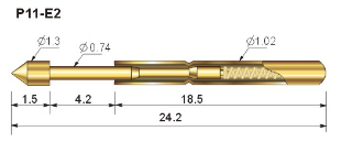 探针国产 PA11-H2 梅花头全镀金 针的外部直径是1.02mm 弹