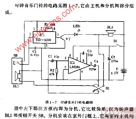 对讲音乐门铃电路图-华强资讯-华强电子网