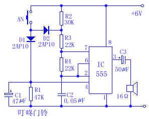 555音乐门铃电路