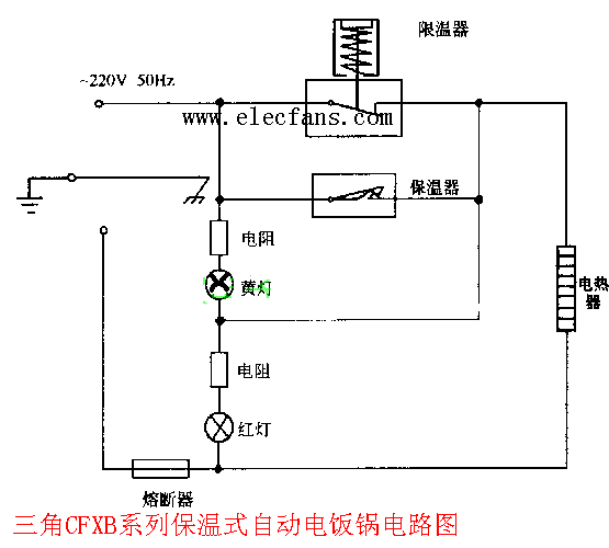 三角,远凌,佥字版单双灯电饭锅电路图cfxb型