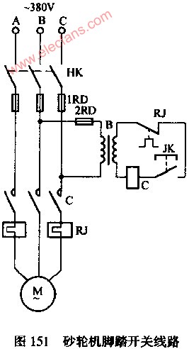 砂轮机脚踏开关电路图