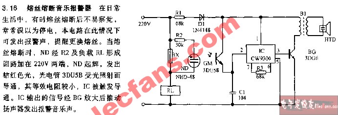 2019-01-22 21:20 音乐报警         来电停电报警器电路