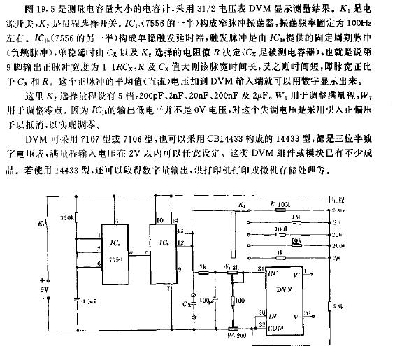 数字显示电容计电路图          数字显示电容测量仪电路图