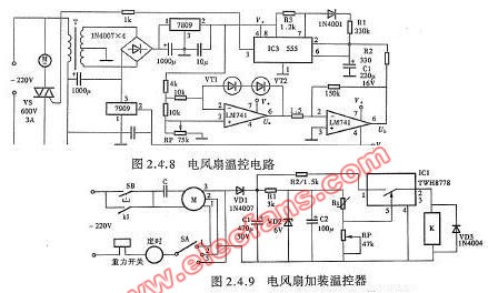 电风扇温控电路图