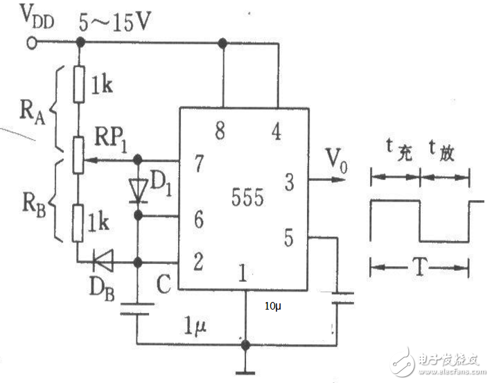 555定時器產生方波原理（五款555定時器產生方波的電路詳解）