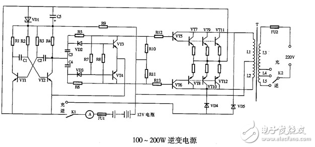 直流变交流简易电路图大全（场效应晶体管/逆变电源/MOS场效应管变换电路详解）