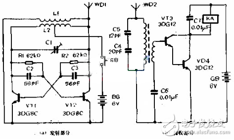 继电器控制灯光电路图大全（无线发射系统电路/继电器/晶闸管） - 灯光控制电路 