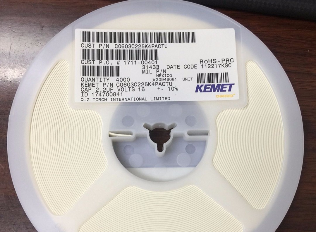 1608 kemet/基美40000         :贴片电容c0603c225k4pactu基美 面议