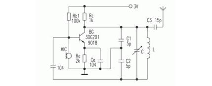 該電路(見圖)採用電容反饋振盪器,其頻率穩定,可調.