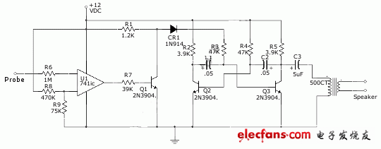 发声探测器/指示器原理图