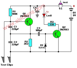 http://www、elecfans、com 简单的晶体测试仪电路图