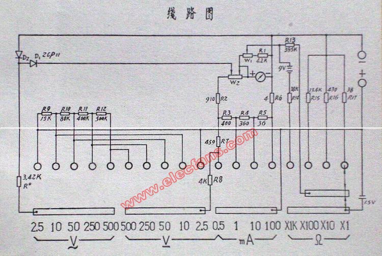 Схемы китайских стрелочных мультиметров