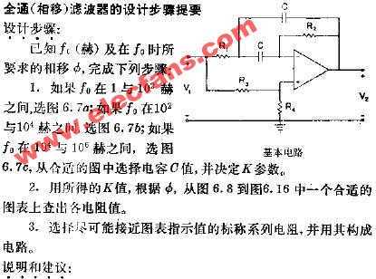 全通相移濾波器的設計步驟