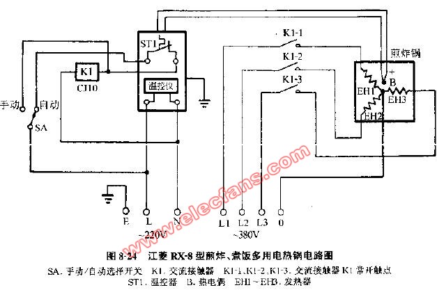 江菱rx-8型煎炸煮飯多用電熱鍋電路圖