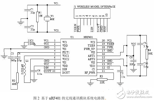 基于nRF401的无线通讯系统电路模块设计