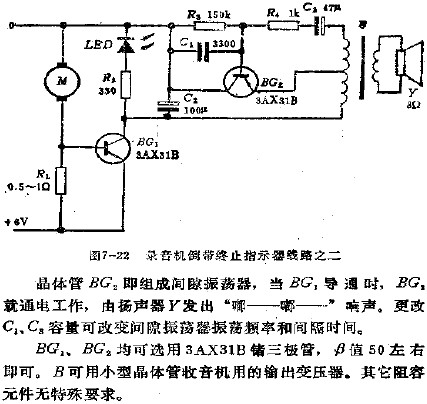 录音机快倒快进终止指示器电路之二