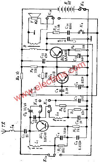 玩具无线对讲机电路  www。elecfans。com