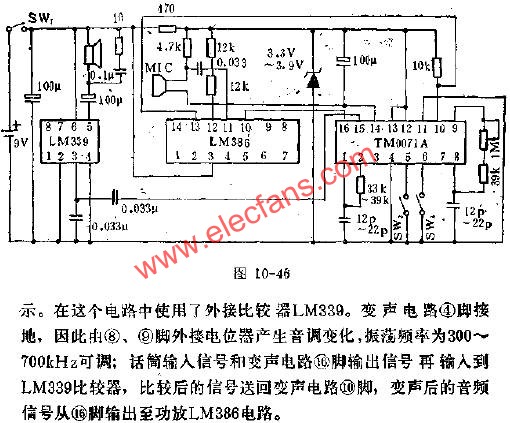 TM0071A用于电阻式变声电路图  www、elecfans、com