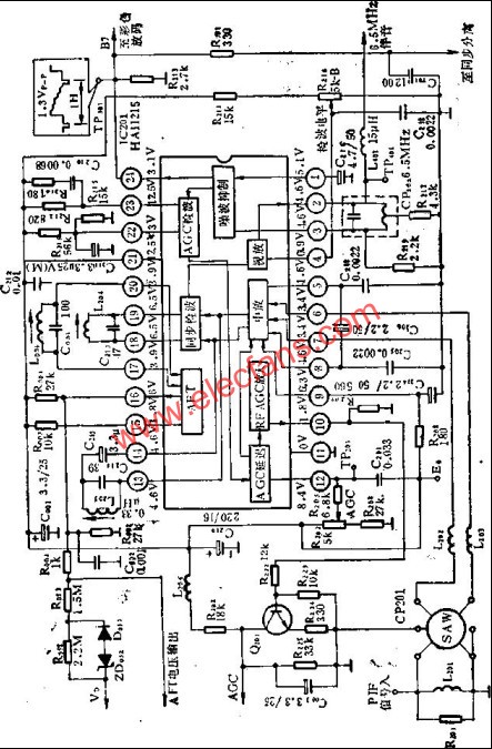 LH11215原理方框图及外转电路图  www、elecfans、com