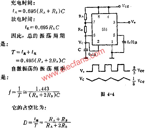 时基集成电路组成振荡器电路图 www、elecfans、com