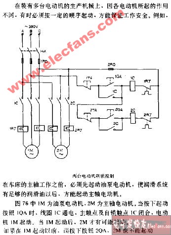 兩臺電動機聯鎖控制電路圖