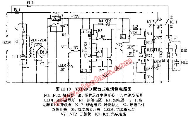 380v四线电饼铛接线图图片