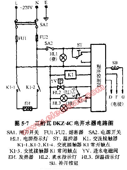 三桁瓦dkz4c电开水器电路图