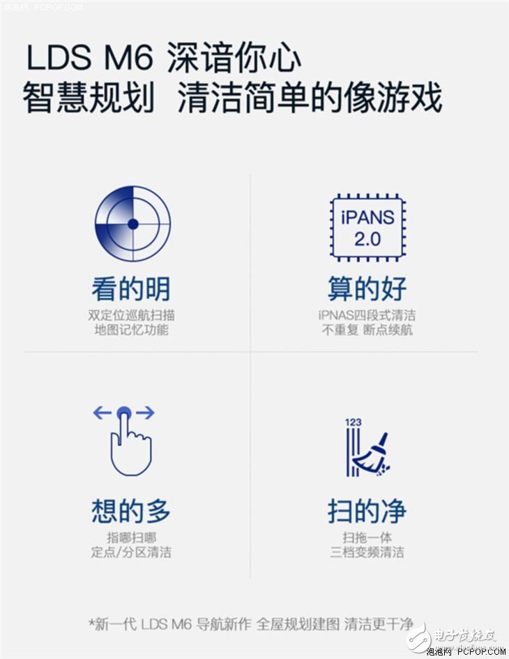 浦桑尼克新一代LDS M6扫地机器人，良心设计让您家里清洁无尘