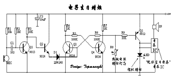 hfsstc电子蜡烛电路图图片