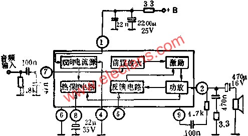 D2611内部方框图和外围电路图  www、elecfans、com