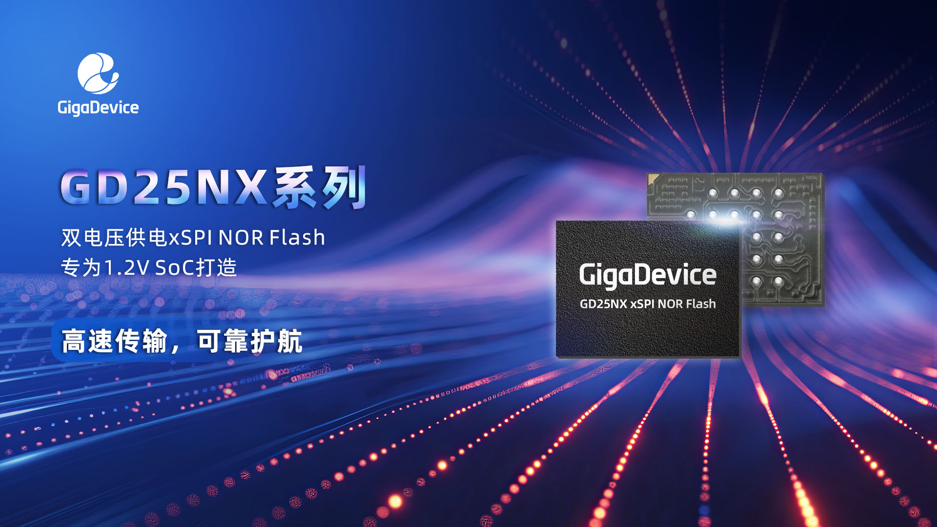兆易创新推出GD25NX系列xSPI NOR Flash 高性能双电压设计，面向1.2V SoC快速响应需求